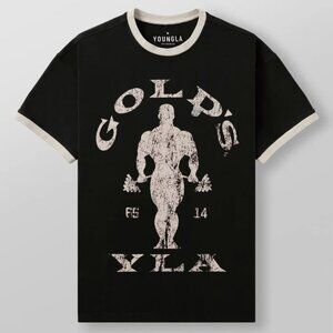 YoungLA 4009 - Golds Gym Ringer Tee (X-Large/Black)